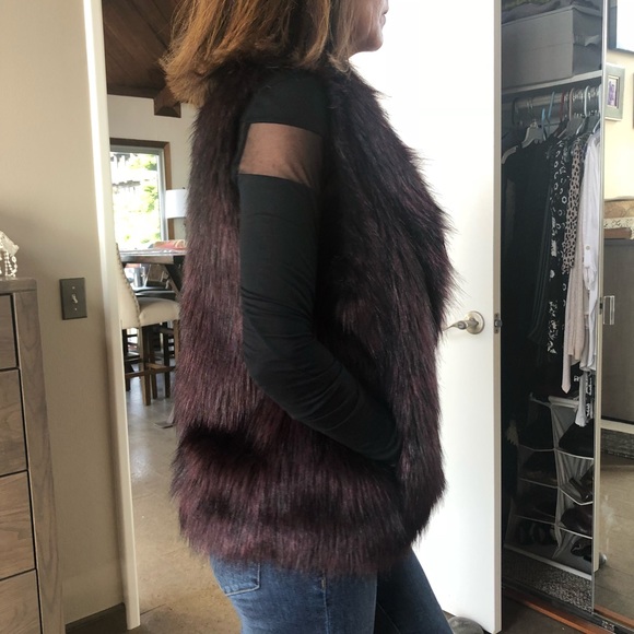 Sam Edelman Faux Fur Vest in Purple - Picture 3 of 7